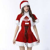 Red Christmas Dress Adult Cosplay Costume Outfits Chirstmas Carnival Suit